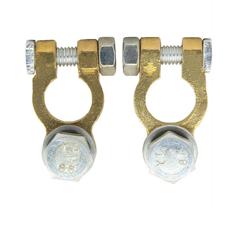 2PCS M10/M8 Car SUV Battery Pure Copper Battery Chuck Terminal Cable Head Brass