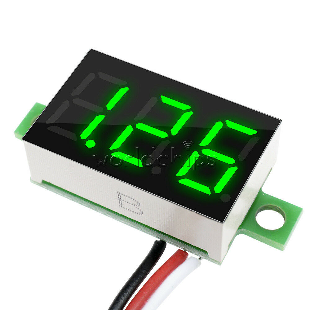 Green 0.36 inch DC 0-30V LED Panel Voltage Meter 3-Digital LED Voltmeter 3 Wires