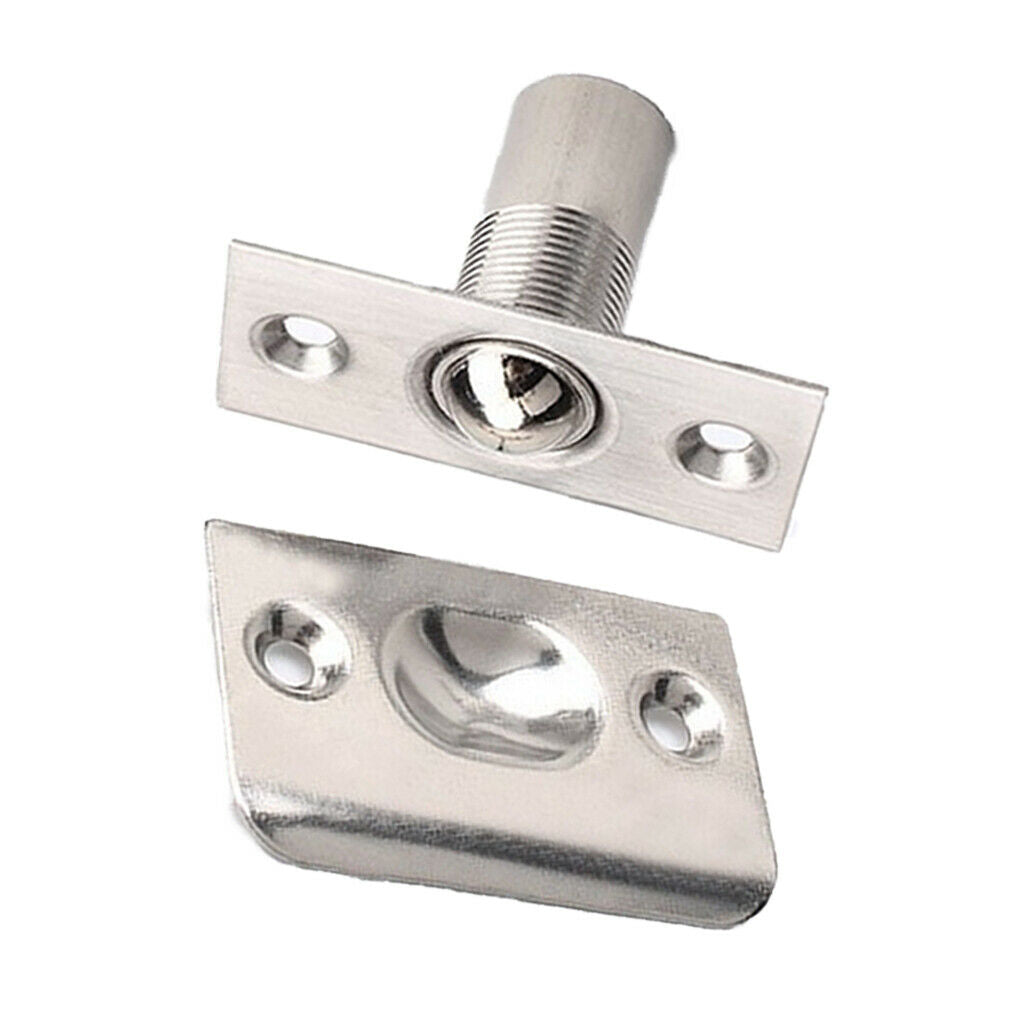 Adjustable Door Roller Catch Mortice Spring Loaded Ball Latch Locks Chrome