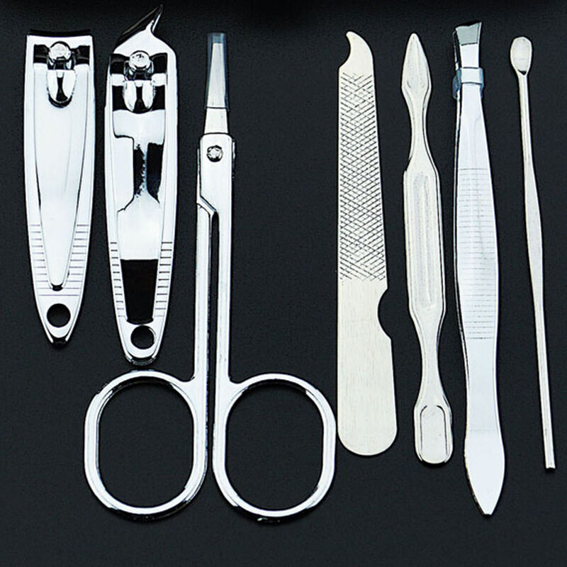 Nail Care 7 Piece Cutter Cuticle Clipper Manicure Pedicure Kit Case Gift Set  XC