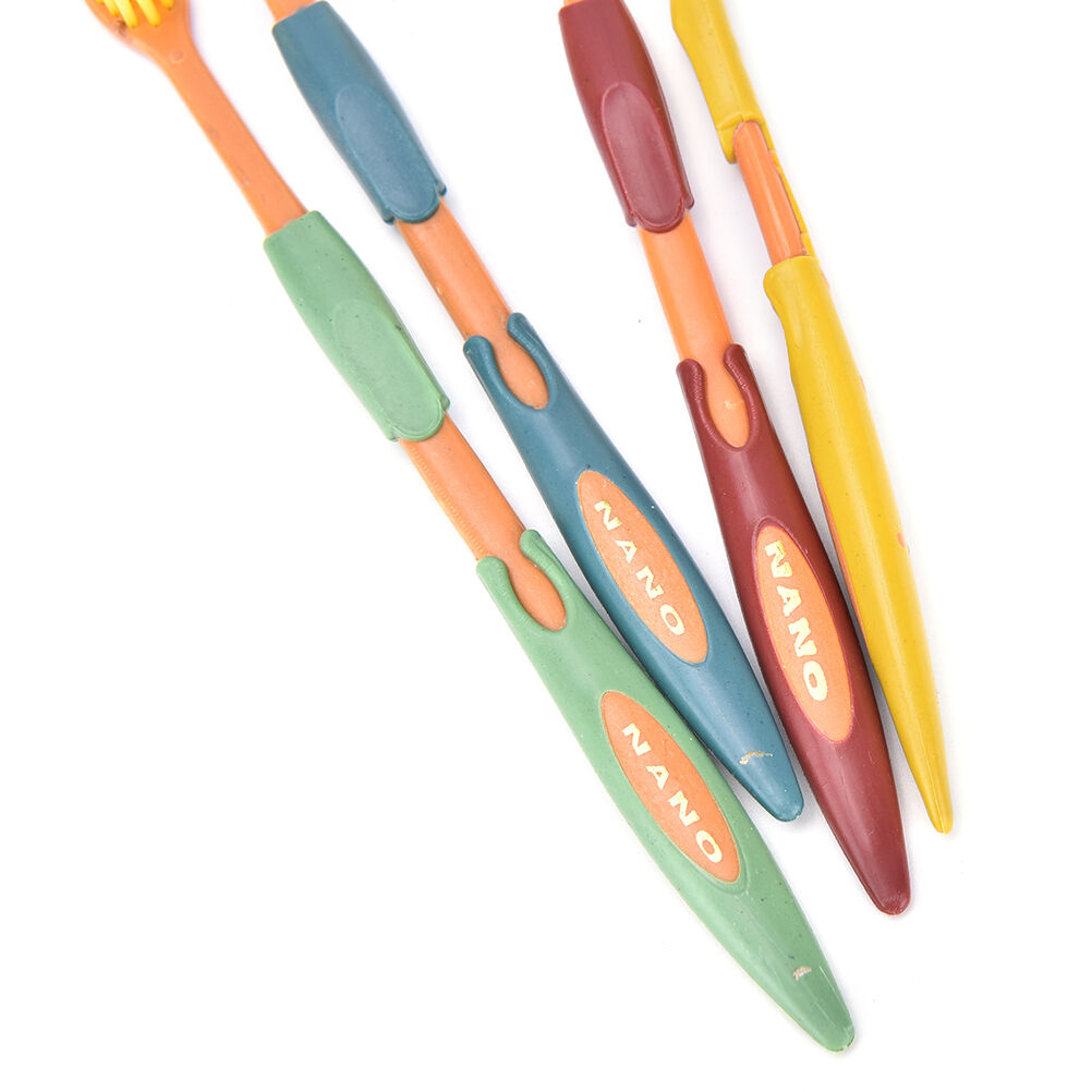 4 Pcs Double Soft Bamboo Charcoal Nano Brush Home Oral Care Toothbrushes .l8