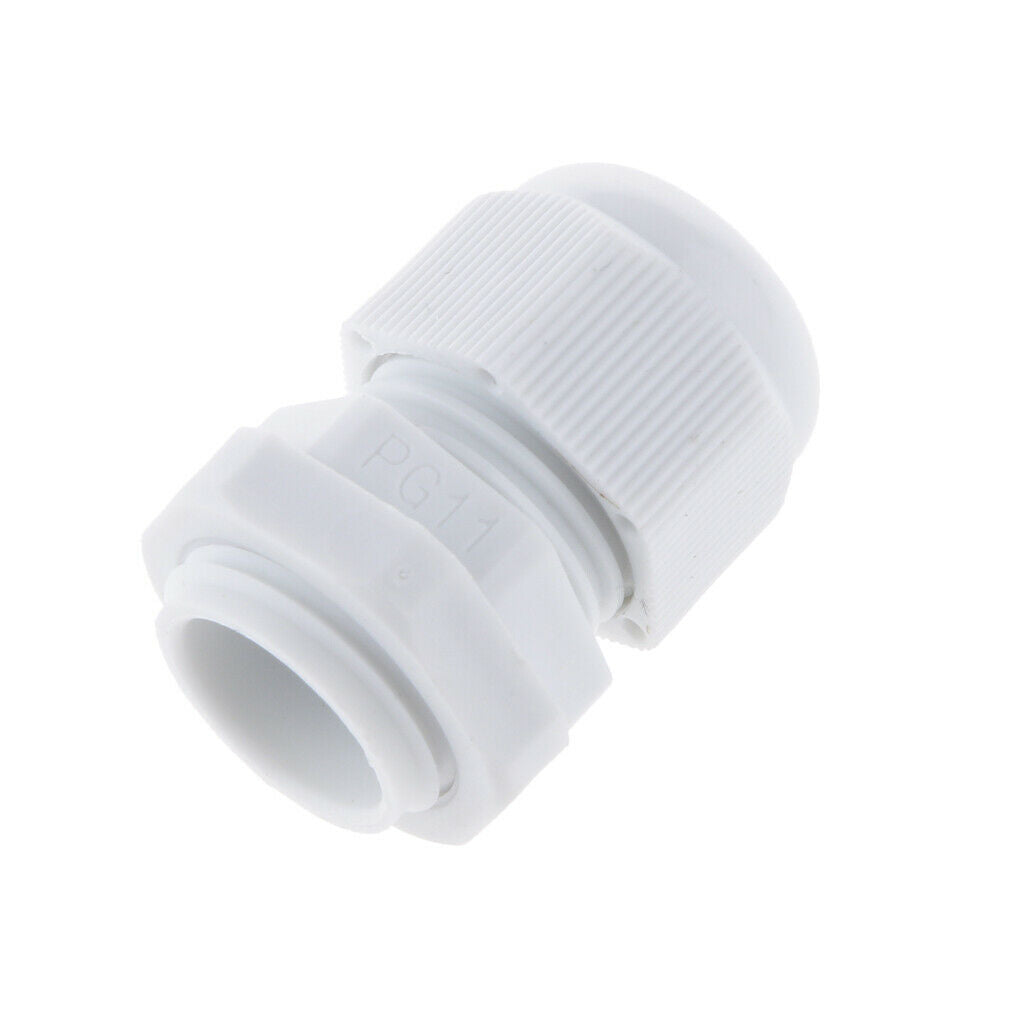 10PCS PG11 White Plastic IP68 Waterproof Cable Gland Connector 5-10mm