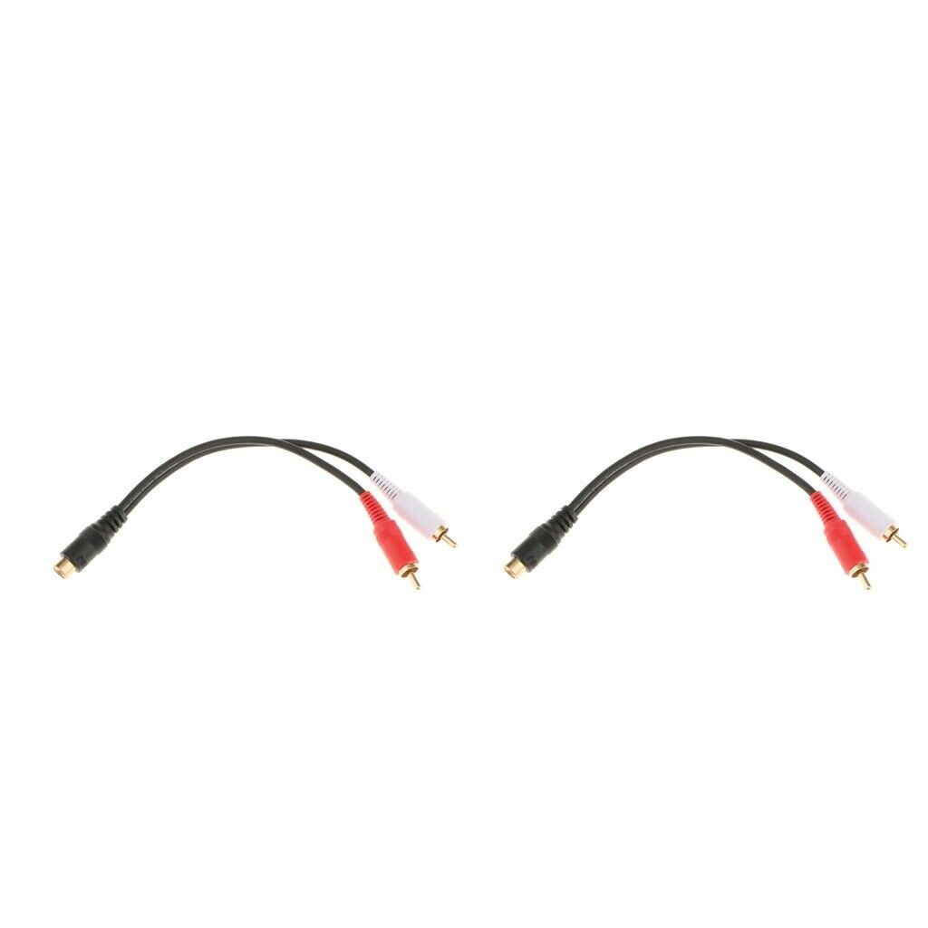2x RCA Female Jack to 2x RCA Male Audio Cable Adapter Splitter Wire 0.2m