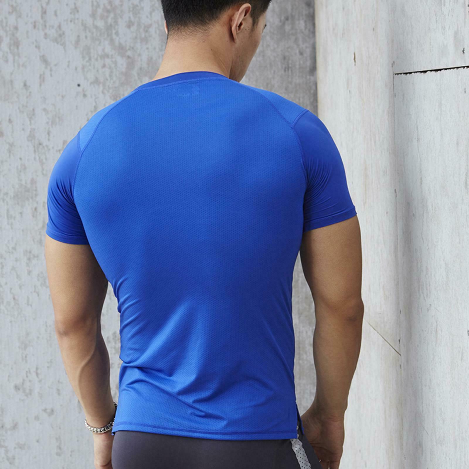Men's Training T-Shirt Workout Fitness Clothes Compression Tight Shirt  L
