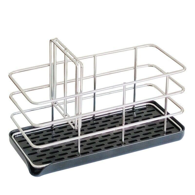 Kitchen Sink Caddy Organizer Stainless Steel Sponge Soap Brush Holder with DL9X7