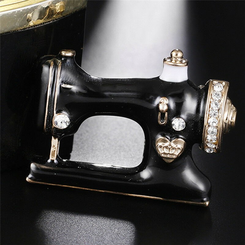 Sewing Machine Brooch Pin Black Enamel Brooch Collar Scarf*Decoration Jewelry Pb