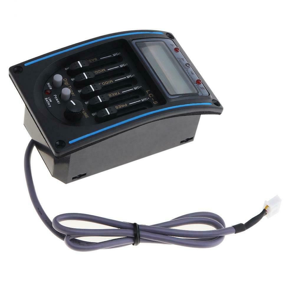 5Band Acoustic Electric Guitar Preamplifier EQ Equalizer Pickup LCD Tuner