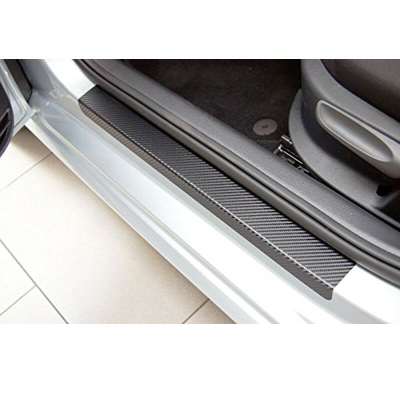 5Pcs Car Door Pedal Rear Trunk Tail Lip Carbon Fiber Anti Scratch Stickers Cover