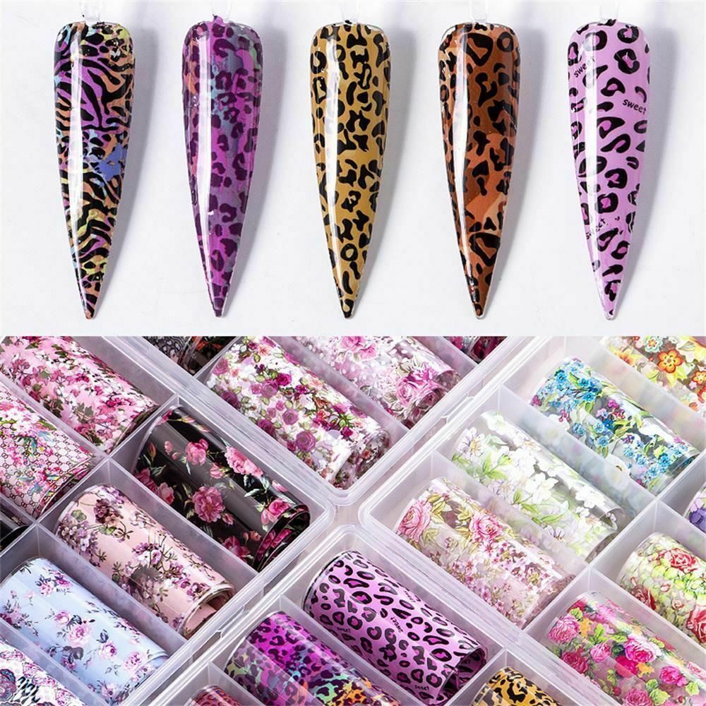 Lace Flower Nail Art Stickers Nail Foil Manicure Decor Holographic Decals