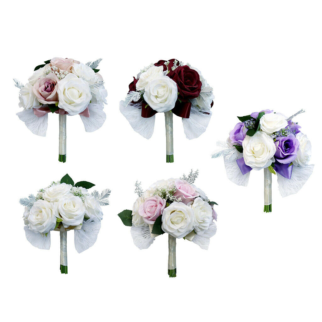 Rustic Half Ball Wedding Bridal Artificial Flower Bouquet White