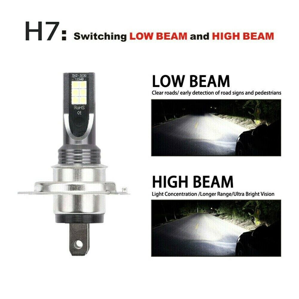 2Pcs/Set H7 110W 24000Lm LED Car Headlights Conversion Globes Bulb Beam 6000K