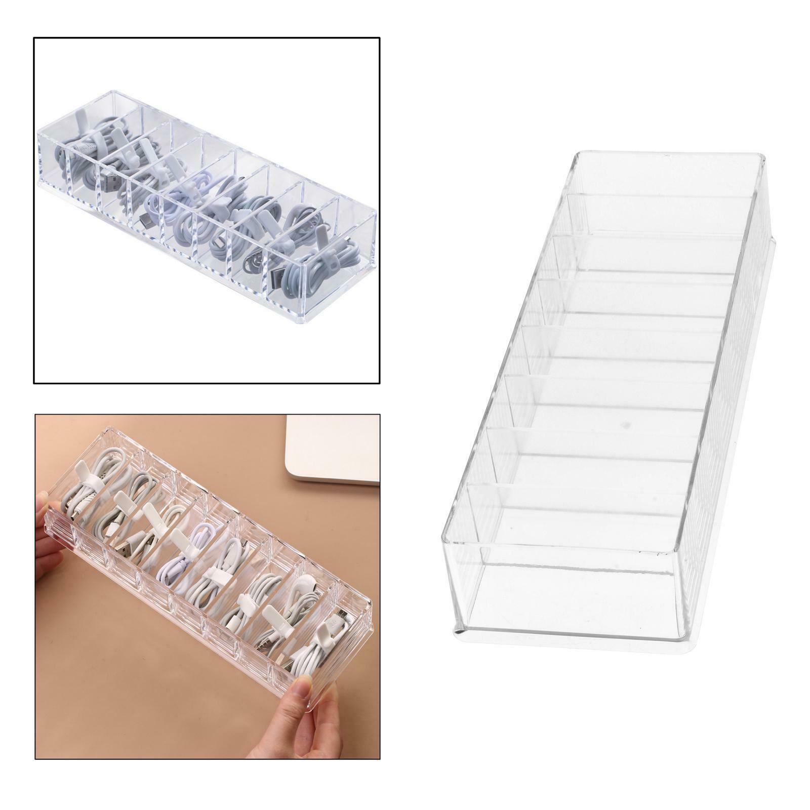 Desktop Plastic Electronic Organizer Box Cable Storage Case for Data Cable