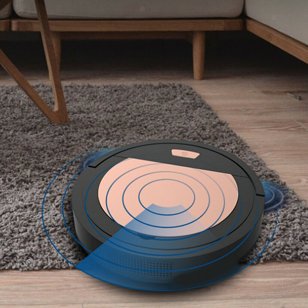 Robot Vacuum Cleaner 3.7V 3W Auto Sweeper for Hard Floors Carpets 1800Pa Black