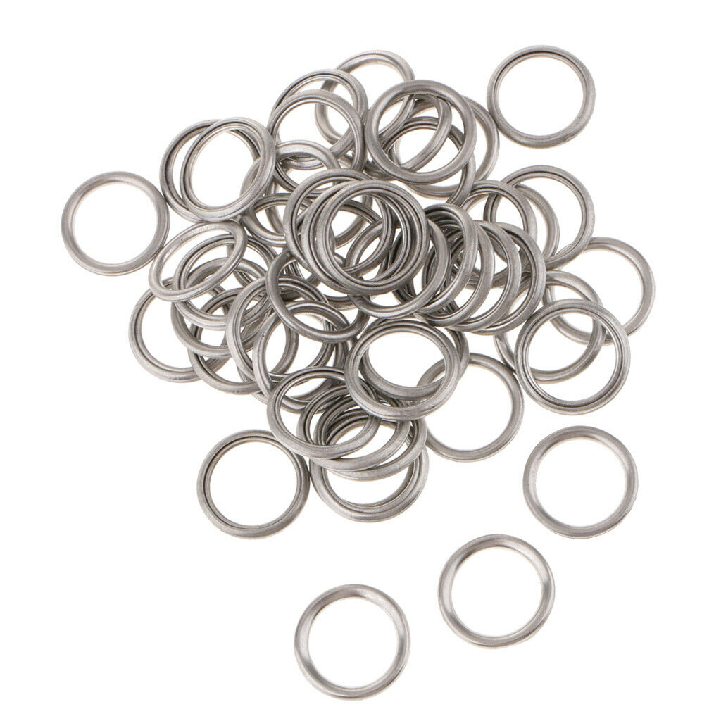 50Pcs 14mm Metal Oil Drain Plug Crush Washer Gaskets For Mitsubishi V5 V6