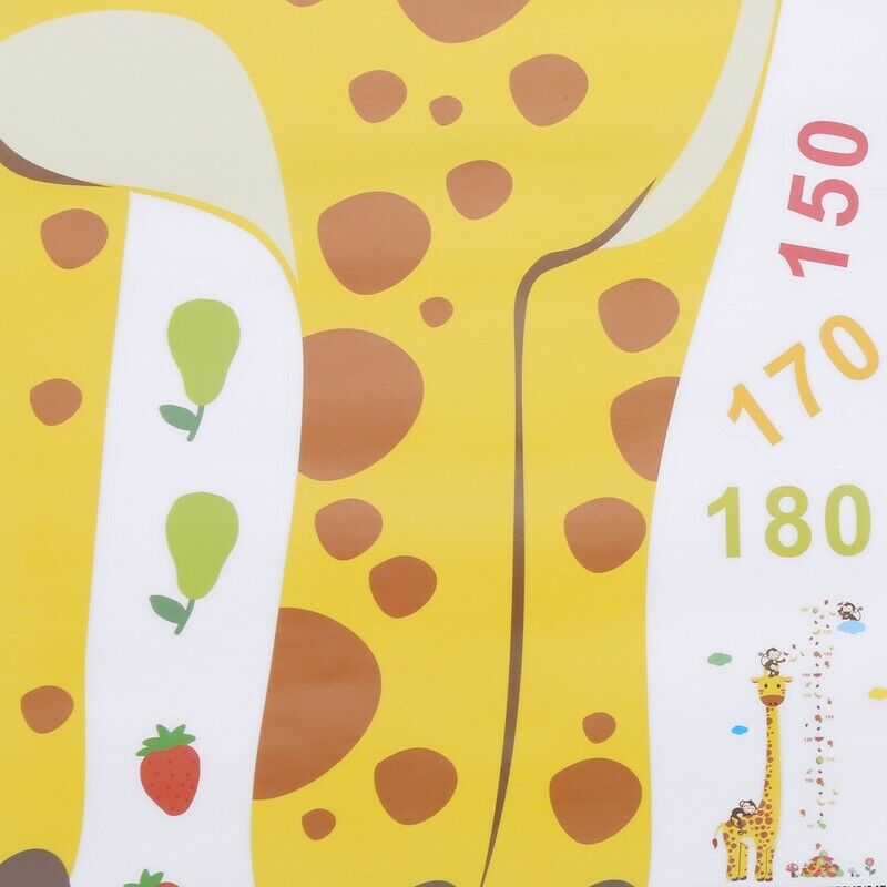 Cartoon Measure Wall Stickers For Kids Rooms Giraffe Monkey Height Chart RulerQ7