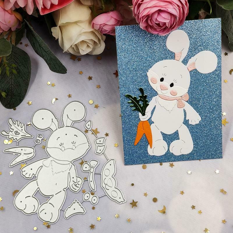 Carrot Rabbit Metal Cutting Dies Stencil Scrapbooking DIY Album Stamp Paper Card