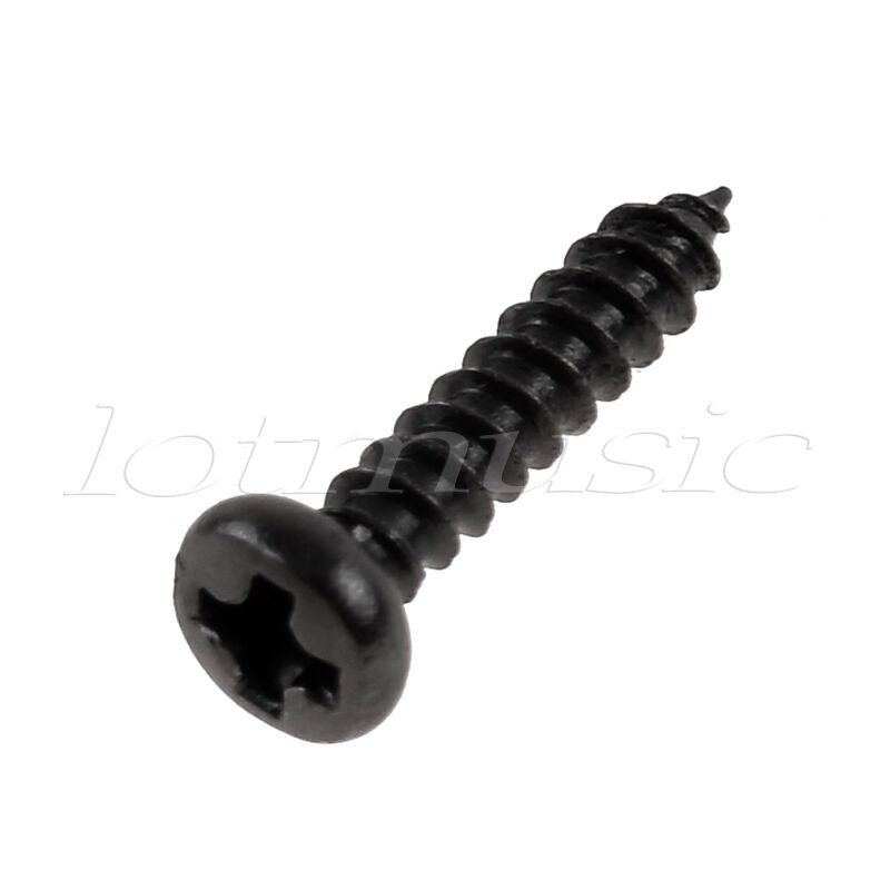 50 Pcs Screws for Guitar Bass Pickguard Back Plate Tuning Pegs Jack Black Pack