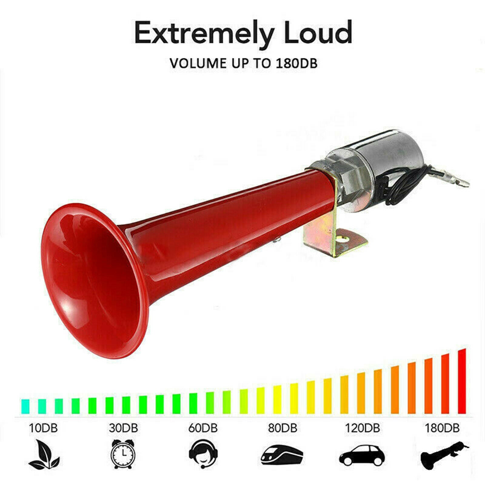 12/24V 180db Air Horn Single Trumpet for Any 12V / 24 V Vehicles Trains