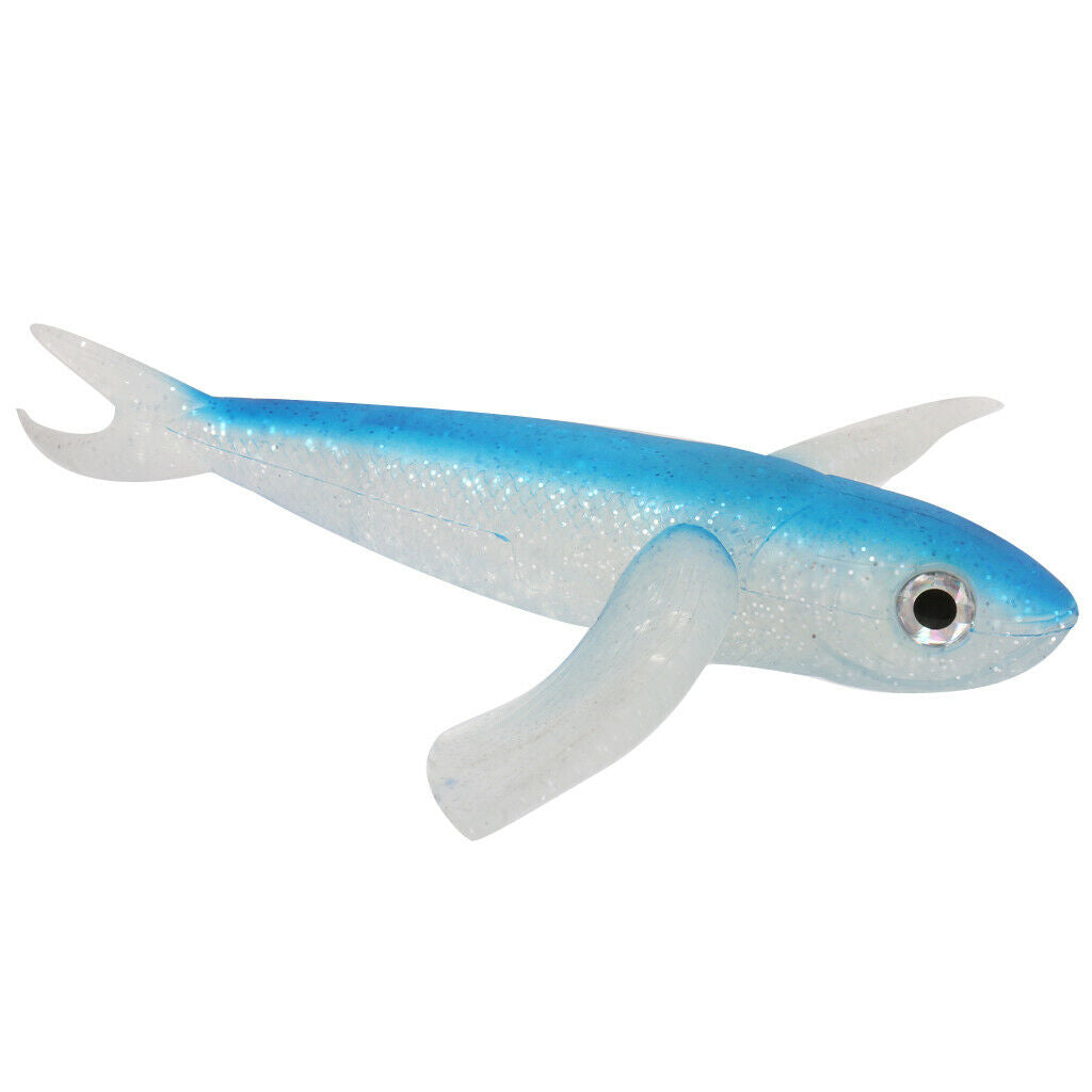 Sea Fishing 1 PCS Bionic Blue Wings Fish Soft 22cm PVC Bait Lure Crankbaits