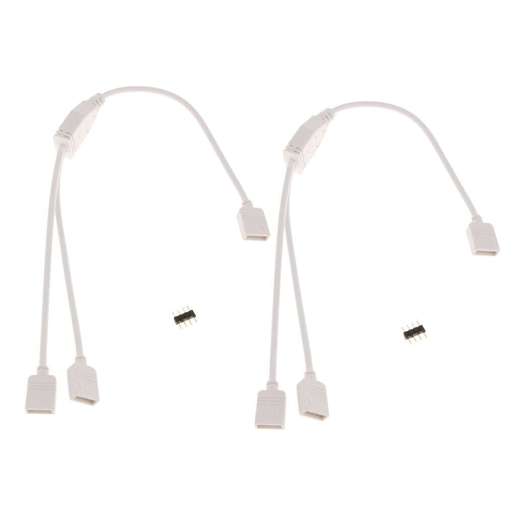 2Pcs 1 To 2 RGB Female Splitter Connector