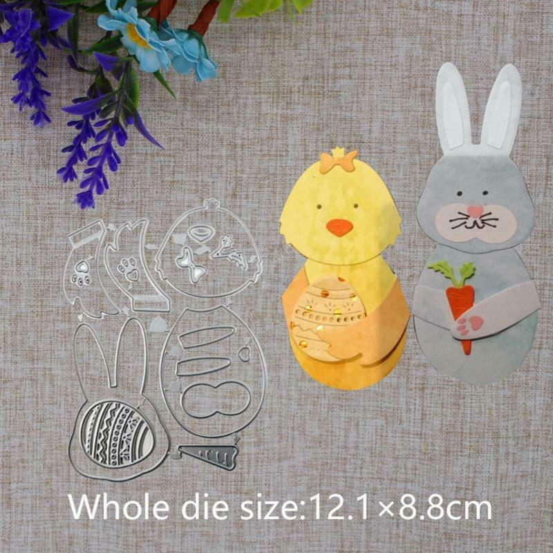 Easter Bunny Chick Metal Cutting Dies Stencil Scrapbooking DIY Album Stamp Paper
