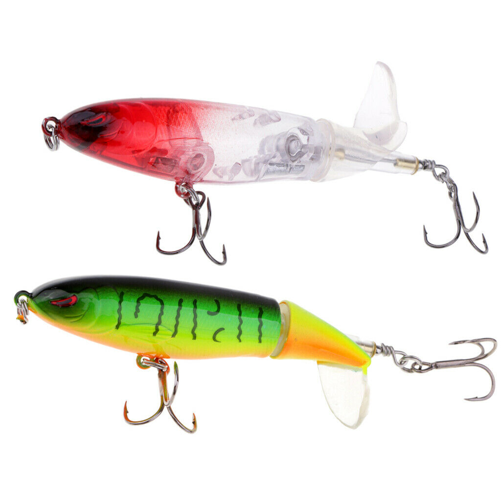2x Whopper Popper Lure Artificial Hard Bait Two Colors Fishing Fish Catcher