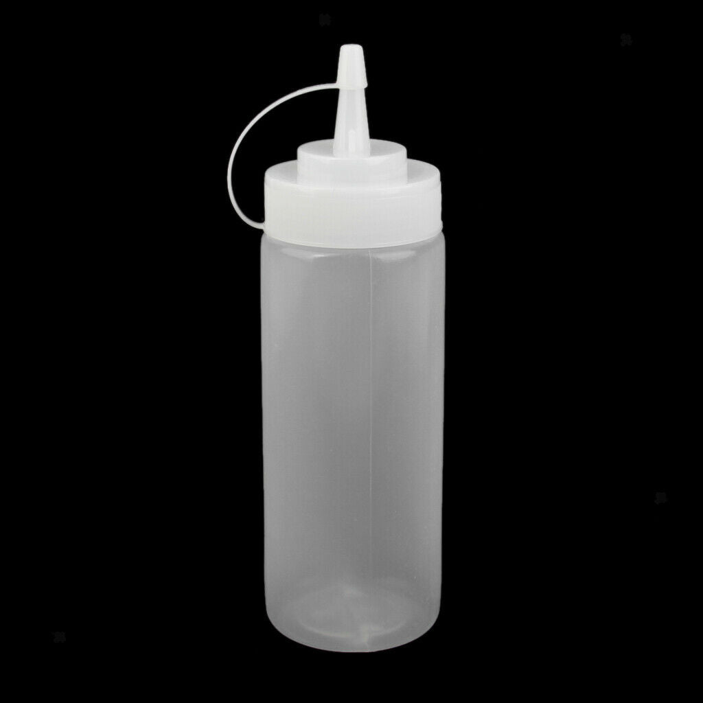 2 Pcs Plastic Squeeze Squirt Condiment Bottles, Top Dispensers for Ketchup