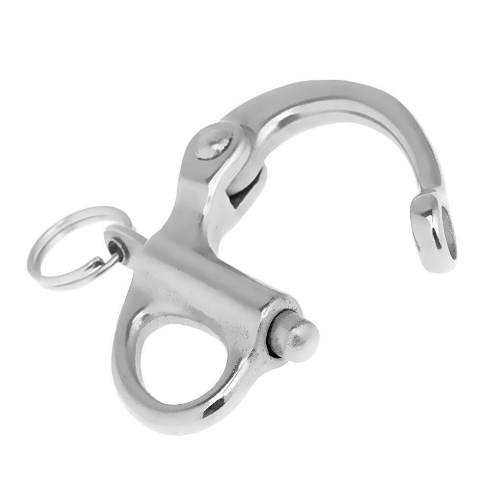 4x Stainless Steel Fixed Eye Snap Bail Shackle, 3.2 x 2.0cm/1.26 x 0.79inch