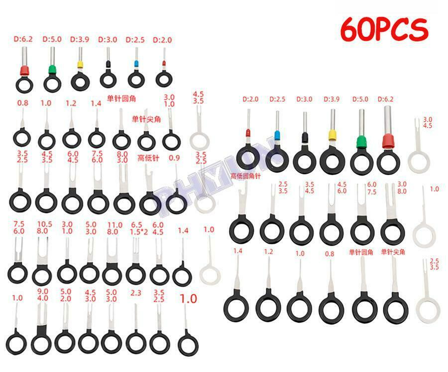 60x Car Terminal Removal Tool Wire Harness Terminal Extraction Withdrawal Needle