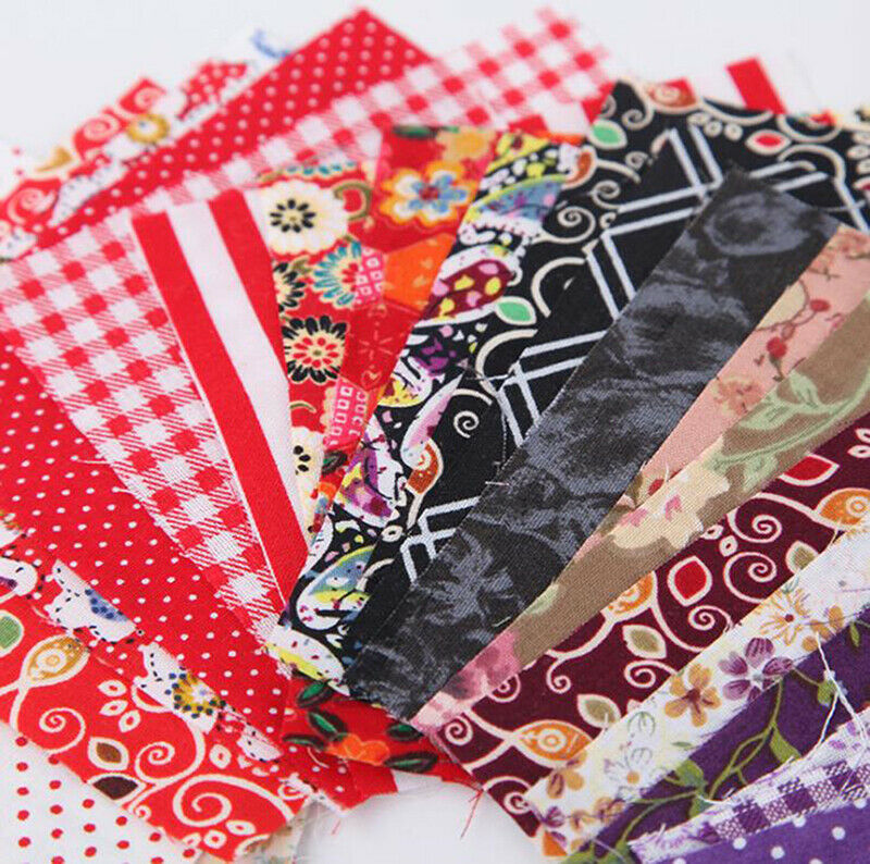 50x DIY Cotton Fabric Printed Cloth Sewing for Patchwork Needlework Handmade Rf