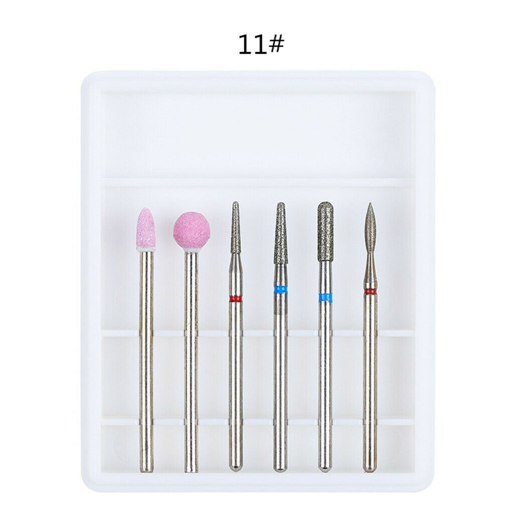 6pcs Carbide Electric Nail Art Filing Drill Bits Grinding Polishing Head 11