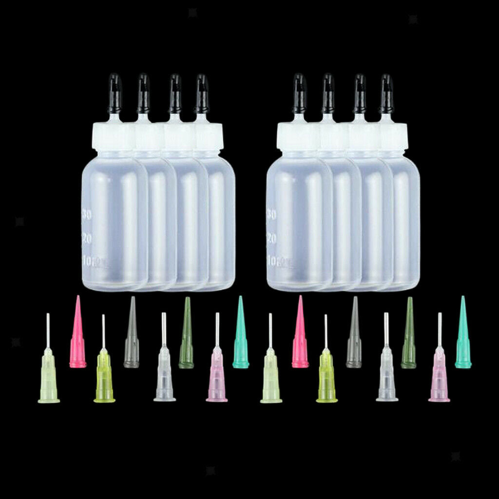 24Pcs Ink Glue Syringe Bottles with Paint Solvent Dispensing Needle Tips Kit