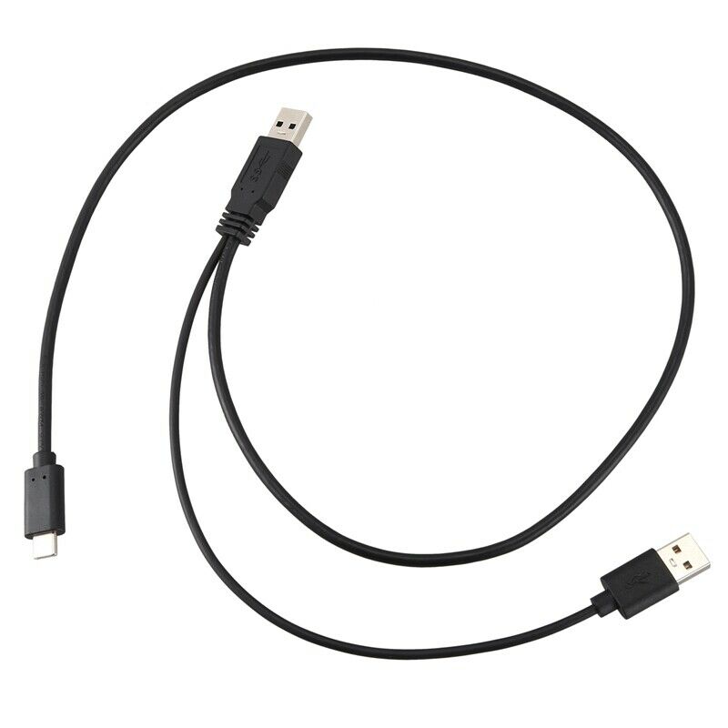 USB 3.0 Male & USB 2.0 Dual Power Data Y To Type-C USB-C Cable for Laptop & HaB4