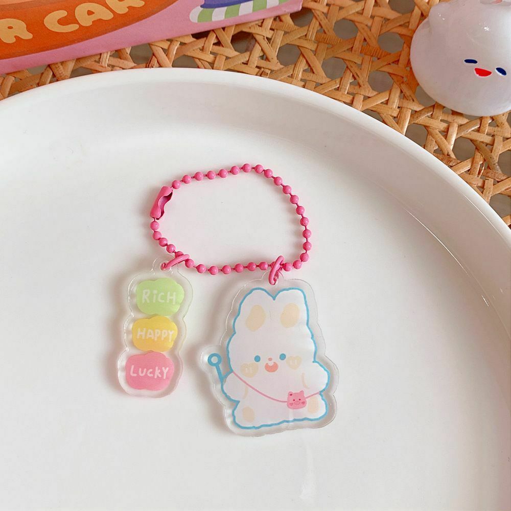 New Cute Japanese Girlish Heart Acrylic Pendant Key Ring Key Chain Key Buckle
