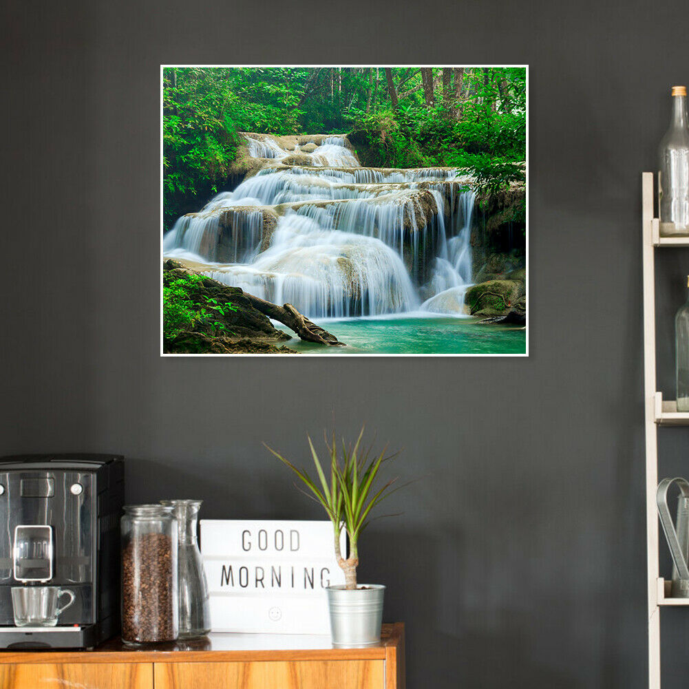 5D DIY Diamond Painting Needlework Full Drill Waterfall Cross Stitch Kit @