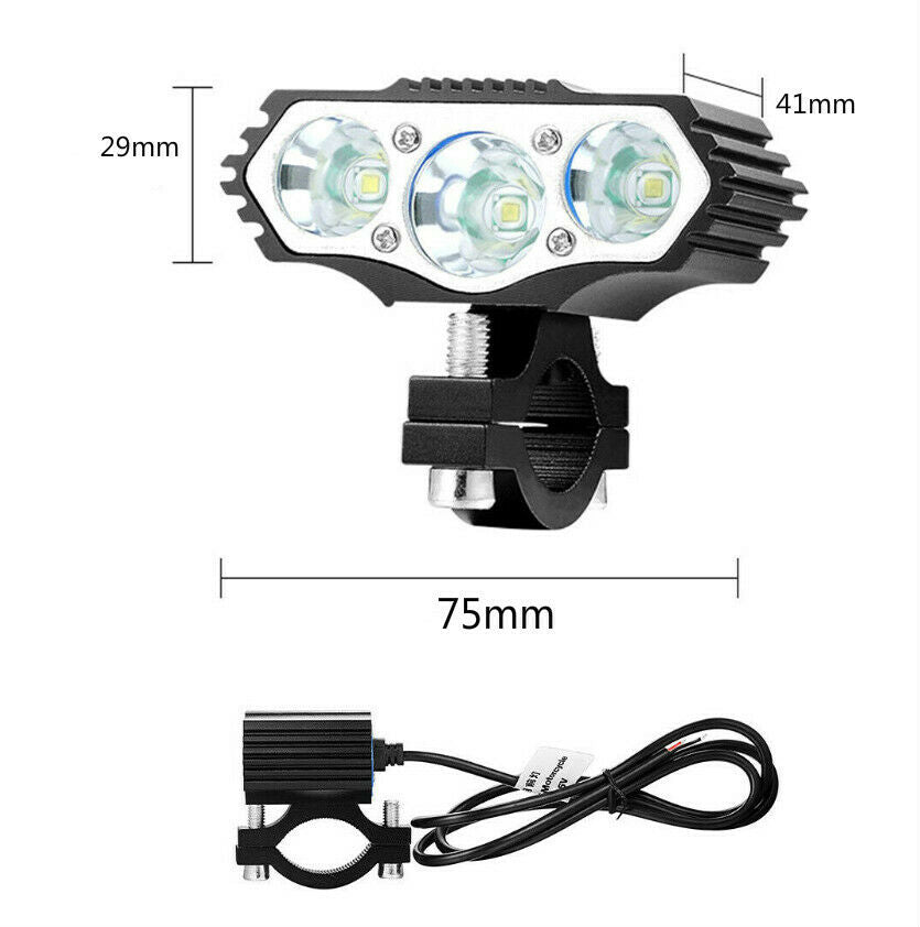 2X 30W T6 LED Motorcycle Offroad Motor Headlight Fog Light Spot Lamp