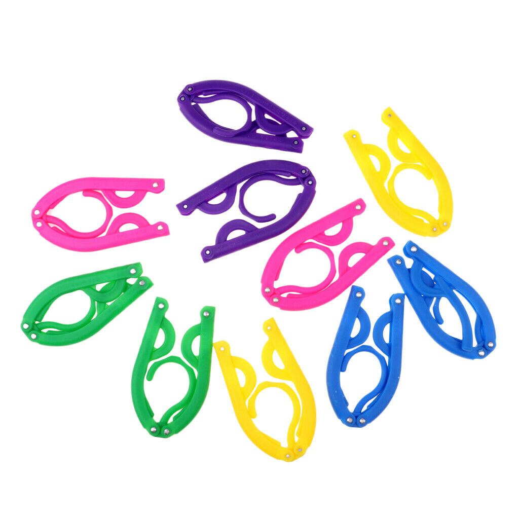 10Pcs Jacket Suit Shirt Folding Plastic Clothing Coat Hanger Portable Travel