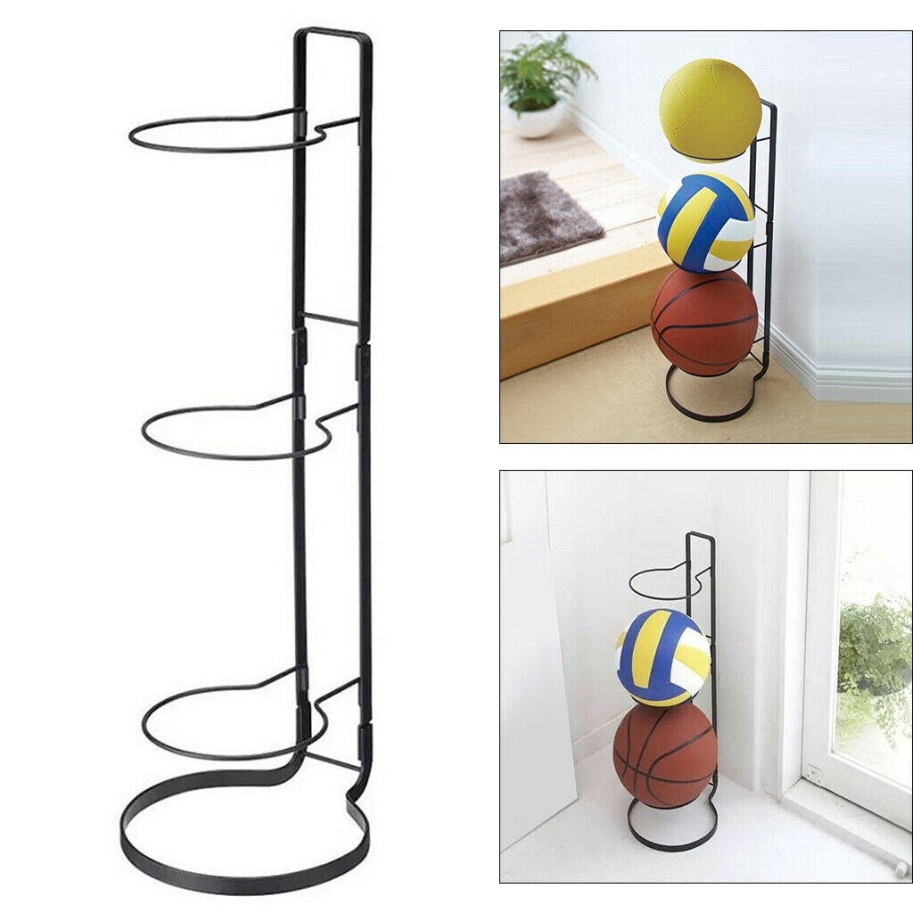 Metal Basketball Rugby Display Storage Rack Stand Sports Equipment Holder