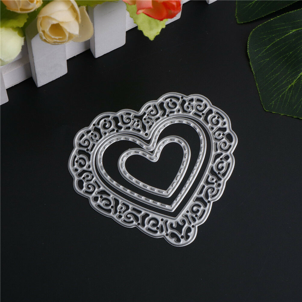 3X hollow love heart Metal Cutting Dies Stencil Scrapbooking paper craft d.l8