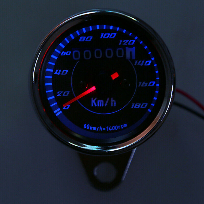 12V Aluminum Plating LED Speedometer Odometer Set Gauge Universal Motorcycle