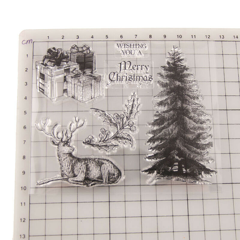 Merry Christmas Tree Reindeer Stamp clear Silicone craft for DIY Scrapboo.l8