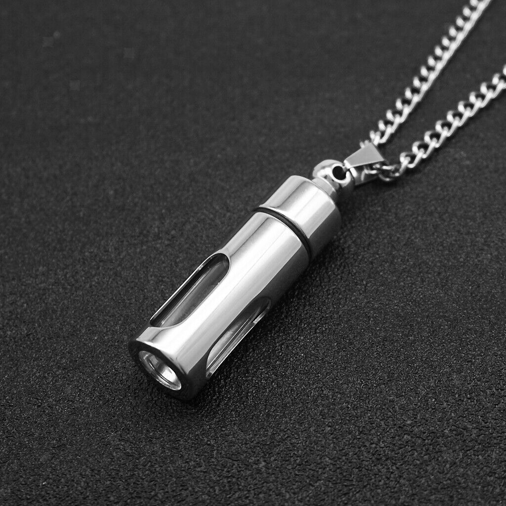 2pcs Glass Tube Inside Openable Container Vial Urn Keepsake Pendant Necklace