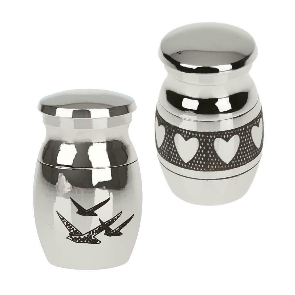 6 Pieces Pigeon and Heart Pattern Stainless Steel Cremation Urn Ash Holder