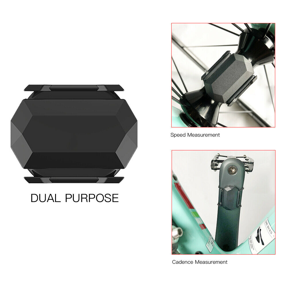 Bike Speed/Cadence Sensor 2-in-1 Sensor Wireless ANT+ BT Bike Speedometer UK TH