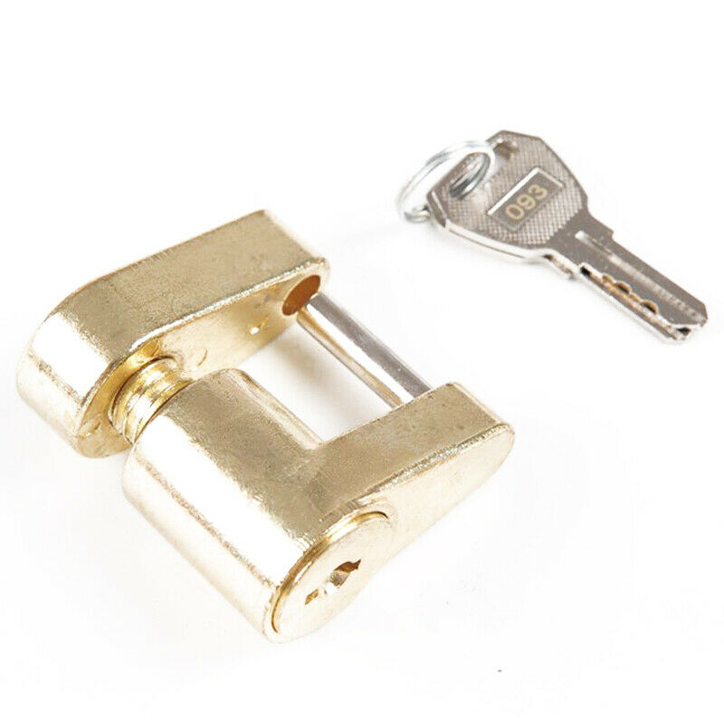 Boat Trailer Coupler Receiver Tow Hitch Lock Brass 1/4 x 3/4 Pin Latch w/ 2 KEYS