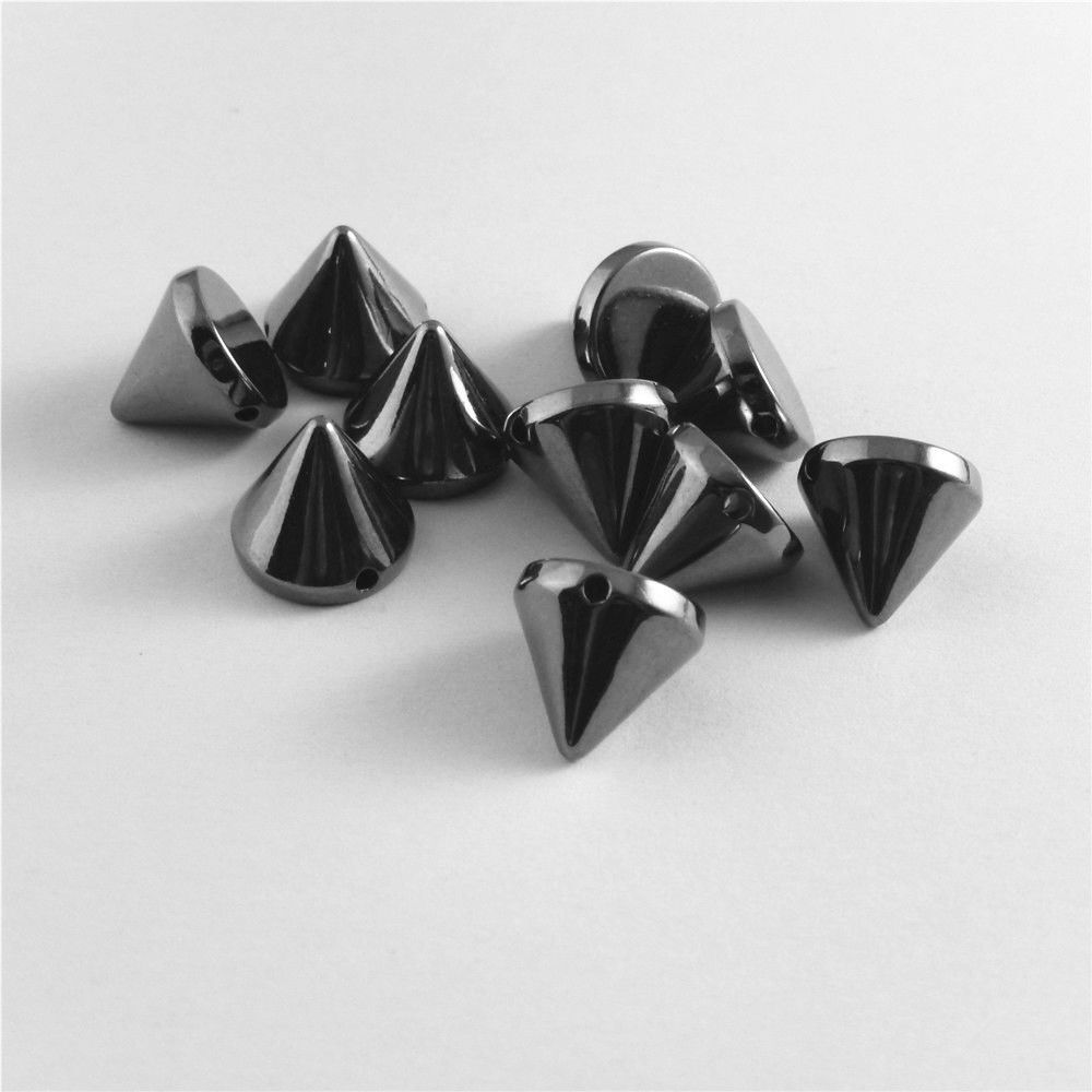 100 pcs Gun Black Rivet Beads Punk Style Bracelet Pendant Art Craft CCB Plastic
