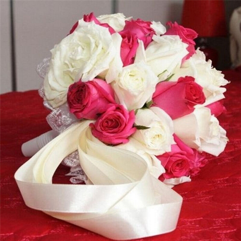 Foam Bouquet Handle Bridal Weddings Flower Holder Decoration With Laces Trim BDA