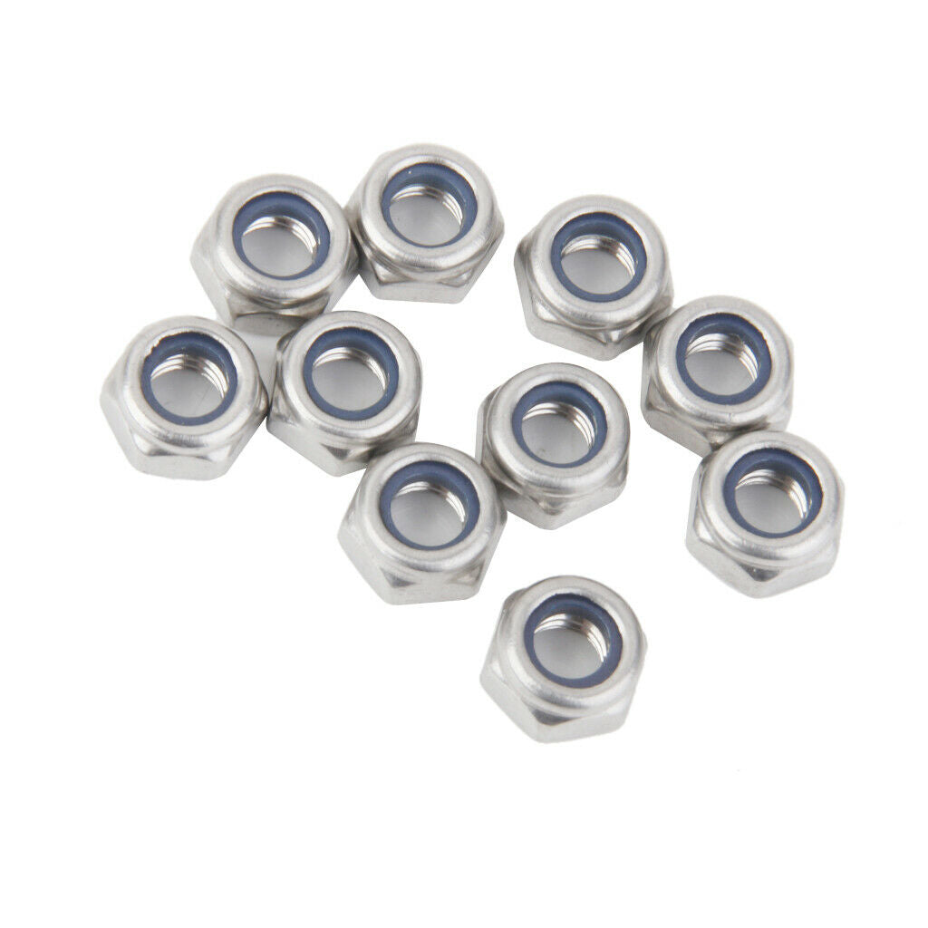 10pcs M6 Insert Nylon Collar A2 Stainless Steel Screws Bolts Nuts