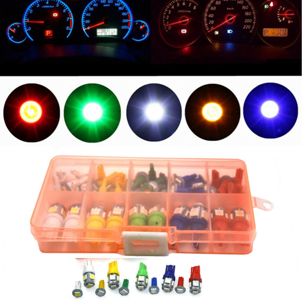 40PCS T5 T10 5050 SMD LED Car Tail Backup Light Bulb side marker Dashboard Lamp