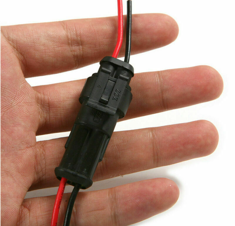 10Kit 2 Pin Way Car SUV Waterproof Electrical Cable Connector Plug with Wire AWG